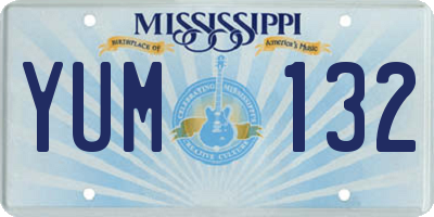 MS license plate YUM132