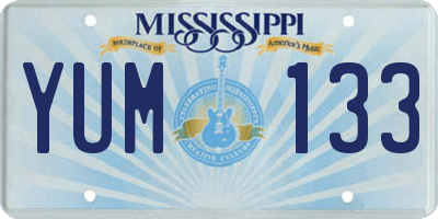 MS license plate YUM133