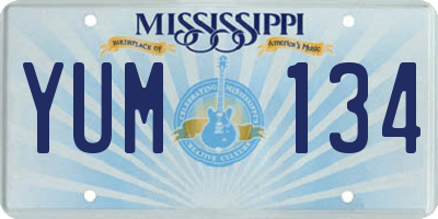 MS license plate YUM134