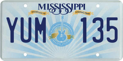 MS license plate YUM135