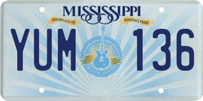 MS license plate YUM136