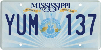 MS license plate YUM137