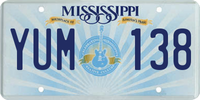 MS license plate YUM138
