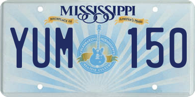 MS license plate YUM150