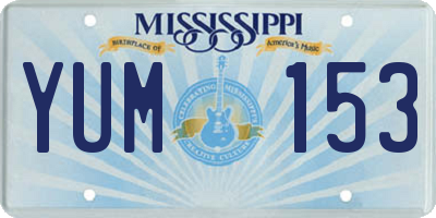 MS license plate YUM153