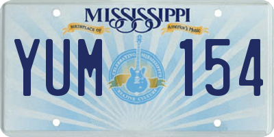 MS license plate YUM154