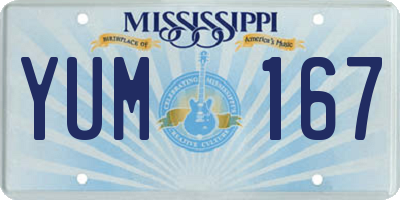 MS license plate YUM167