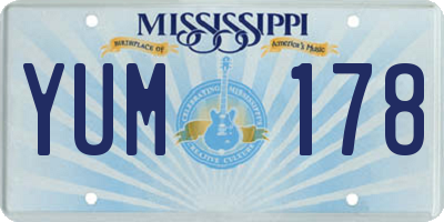 MS license plate YUM178