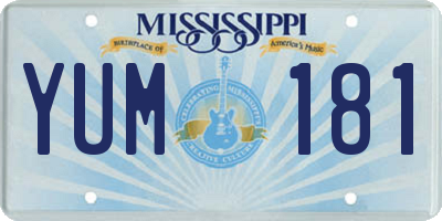 MS license plate YUM181