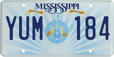 MS license plate YUM184