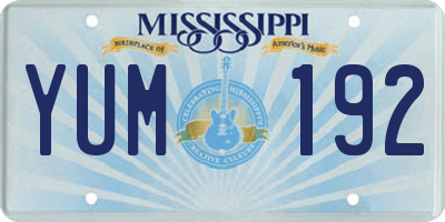 MS license plate YUM192