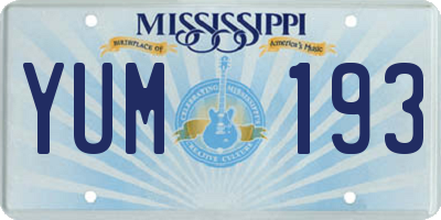 MS license plate YUM193