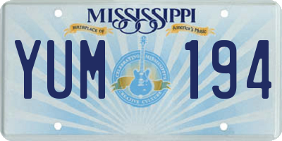 MS license plate YUM194