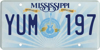 MS license plate YUM197