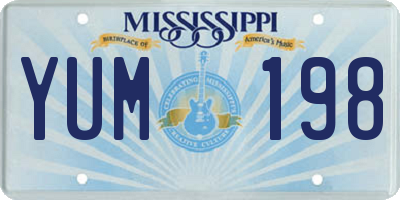 MS license plate YUM198
