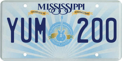 MS license plate YUM200
