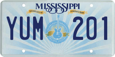 MS license plate YUM201