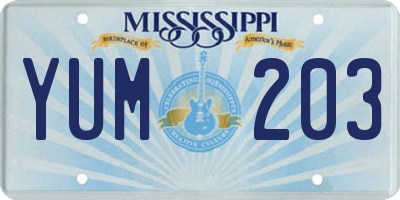 MS license plate YUM203