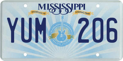 MS license plate YUM206