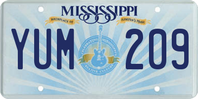 MS license plate YUM209