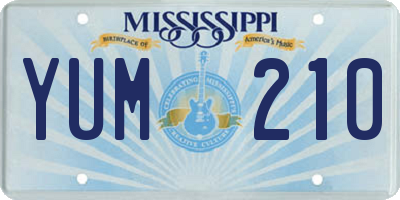MS license plate YUM210