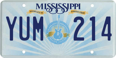 MS license plate YUM214