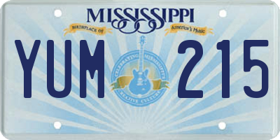 MS license plate YUM215