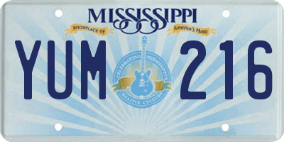 MS license plate YUM216