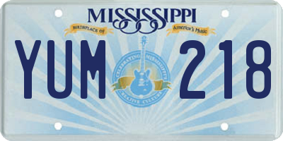 MS license plate YUM218