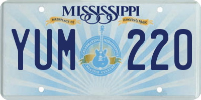 MS license plate YUM220