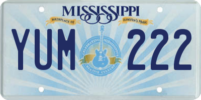 MS license plate YUM222