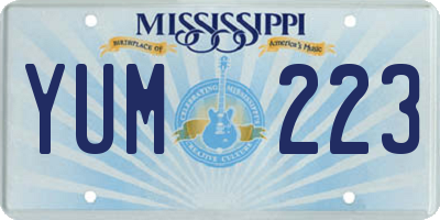 MS license plate YUM223