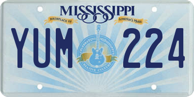 MS license plate YUM224