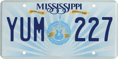 MS license plate YUM227