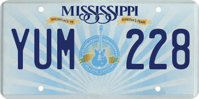 MS license plate YUM228