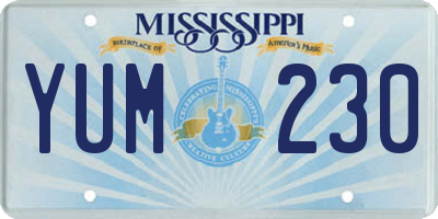 MS license plate YUM230
