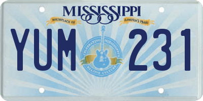 MS license plate YUM231
