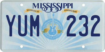 MS license plate YUM232