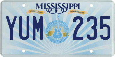 MS license plate YUM235