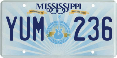 MS license plate YUM236