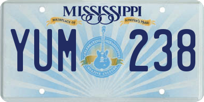 MS license plate YUM238