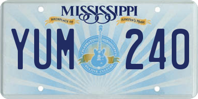 MS license plate YUM240