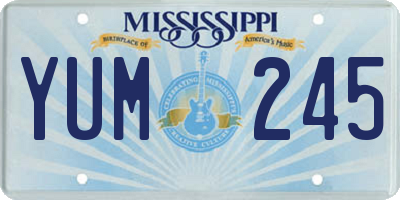 MS license plate YUM245