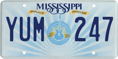 MS license plate YUM247