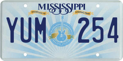 MS license plate YUM254