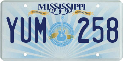 MS license plate YUM258