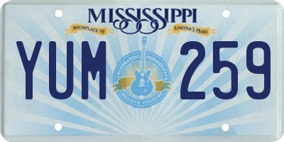 MS license plate YUM259