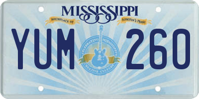 MS license plate YUM260