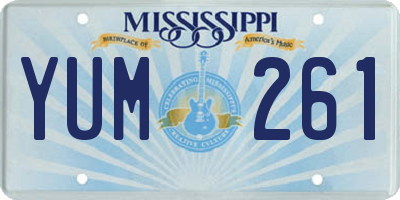 MS license plate YUM261