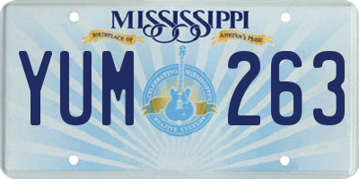 MS license plate YUM263
